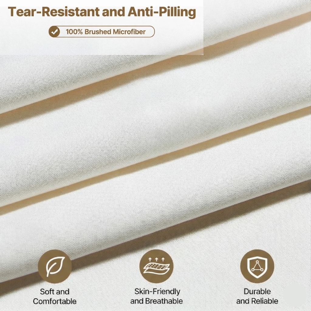Textured fabric with anti-sheet set and tear-resistant properties on a white background
