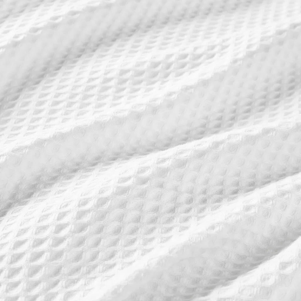 White Cotton Waffle Blanket