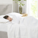 White Cotton Waffle Blanket